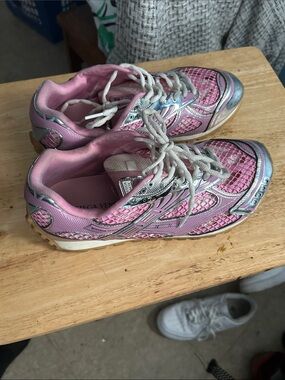 Bottega Veneta Pink and Silver Kids Sneakers